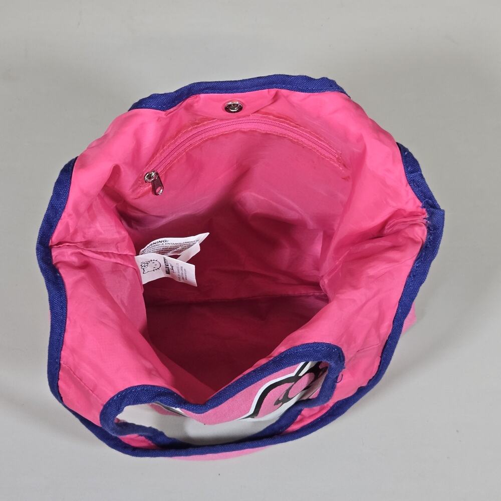 Hello Kitty Pink Canvas Tote Handbag with Snap and Zipped Inside Small Pocket - Picture 3 of 10